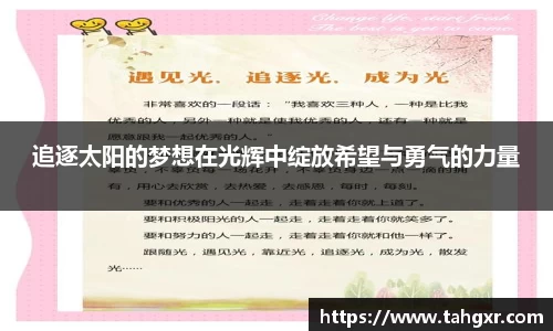 追逐太阳的梦想在光辉中绽放希望与勇气的力量